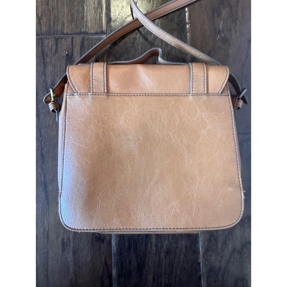Kelly & Katie Bag Brown Faux Leather Crossbody Messenger Satchel Bag - Picture 6 of 9